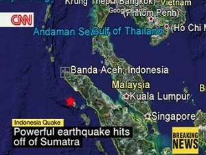 В Индонезии произошло землетрясение силой 7,6 балла. Кадр телеканала CNN