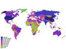 Карта, демонстрирующая выброс СО2 различных стран мира. Фото: Wikipedia.org