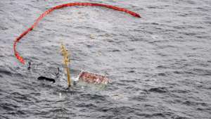 Сухогруз &quot;Берил&quot; после столкновения с судном &quot;Санта-Виктория&quot; затонул в Азовском море. Фото: РИА Новости