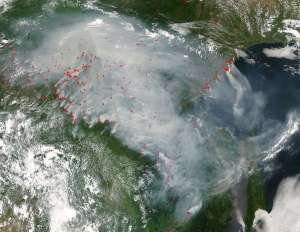 Очаги лесных пожаров. Архив. Фото: http://astro.websib.ru