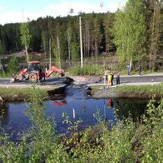 Из-за построенной животными плотины вода залила оживленную трассу в Свердловской области. ФОТО: http://mstrok.ru