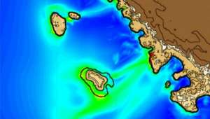Маленькие острова могут усиливать цунами (иллюстрация Stefanakis et al.).